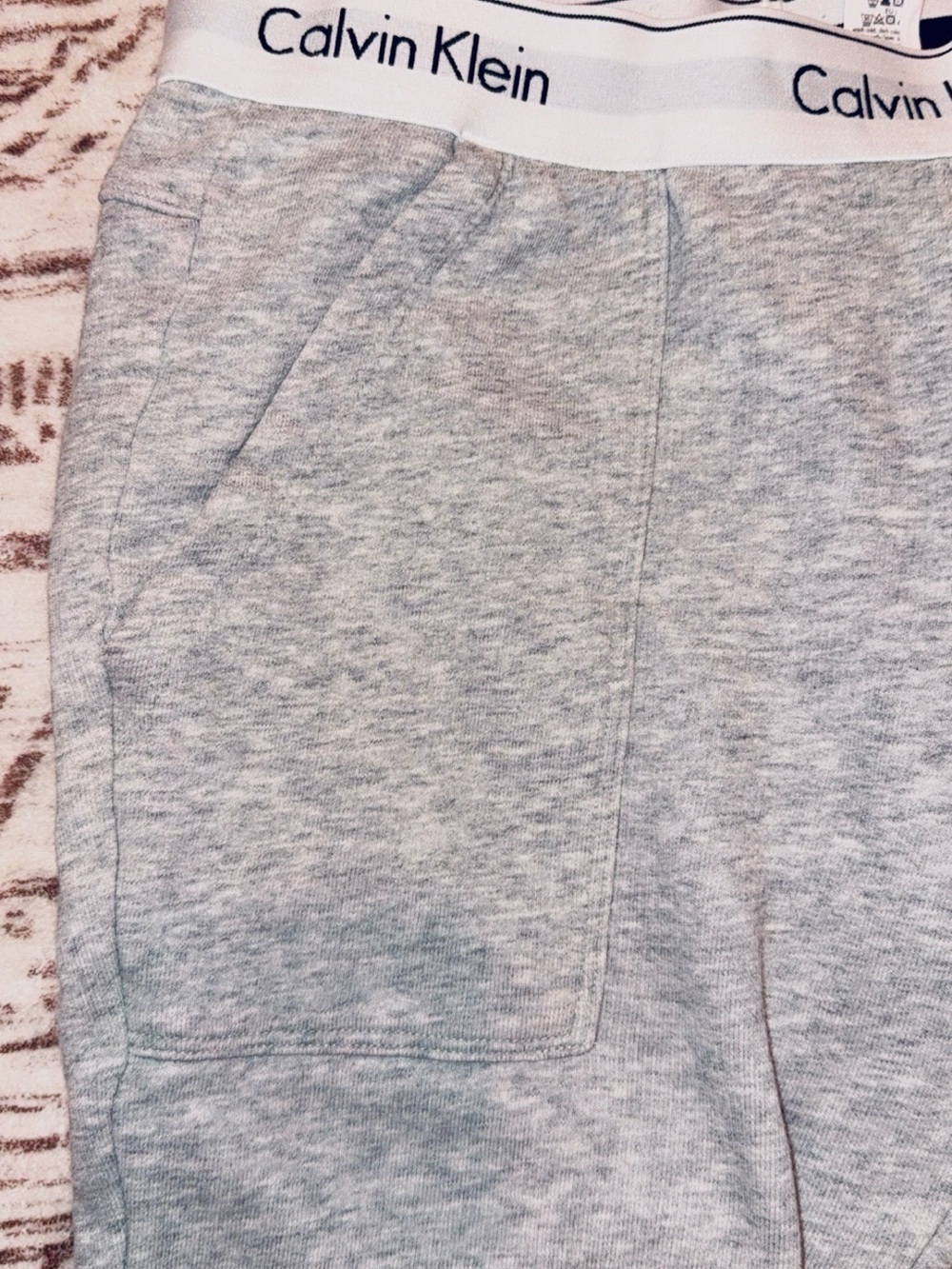 Calvin Klein Light Gray Logo-Waist Jogger Pants - Picture 8 of 12